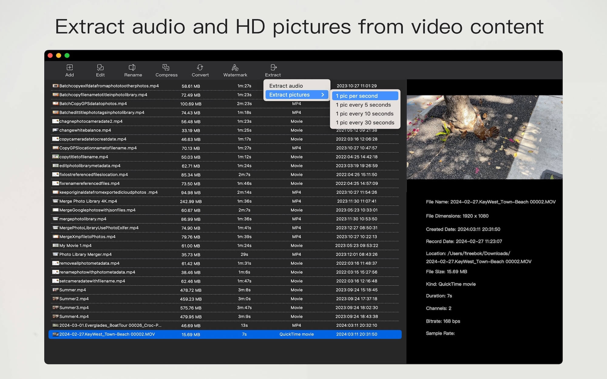 Batch Extract Audio and Images from Videos