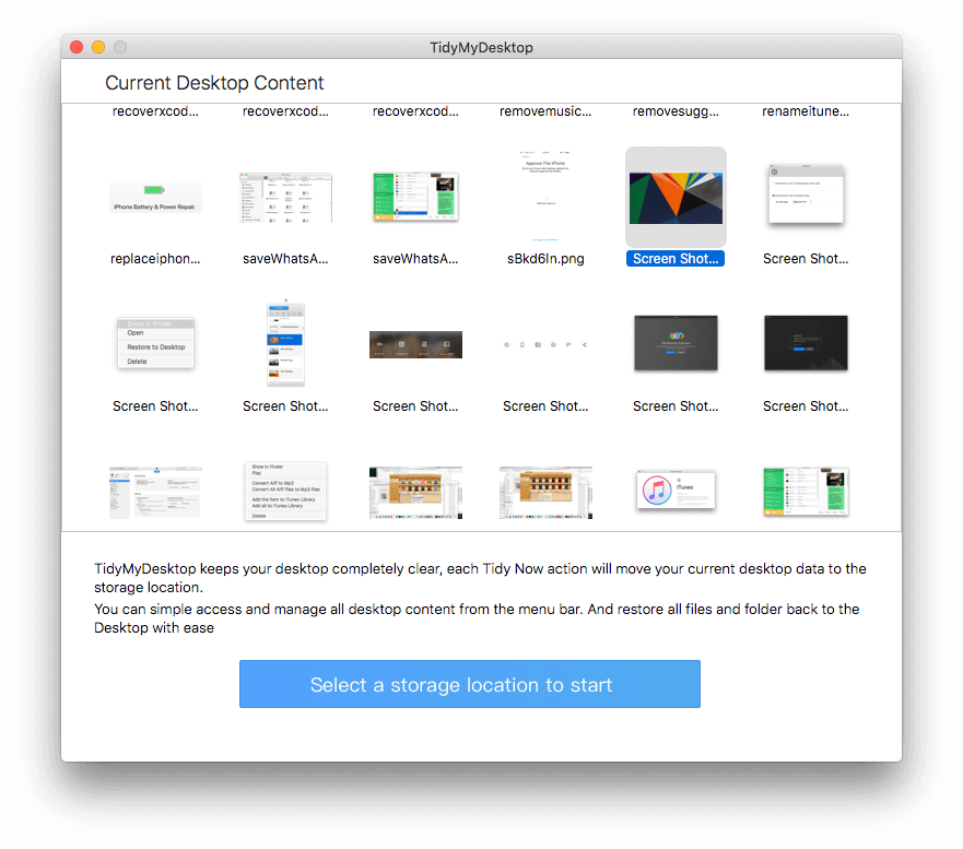 tidy desktop open folders