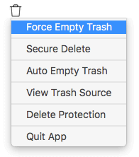 force empty trash sierra
