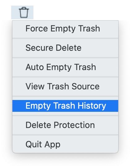 view empty trash history on mac