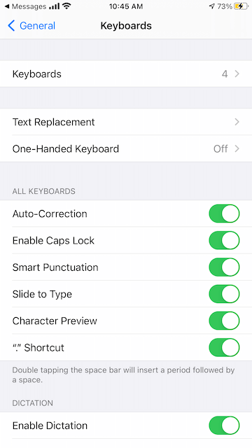 change keyborad settings