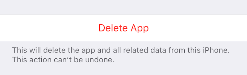 delete iPhone app