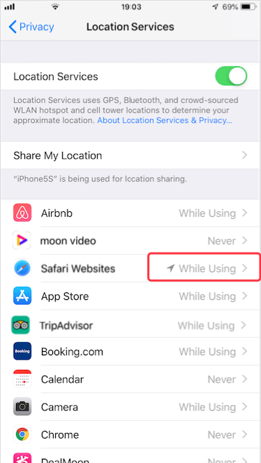 turn off iPhone location