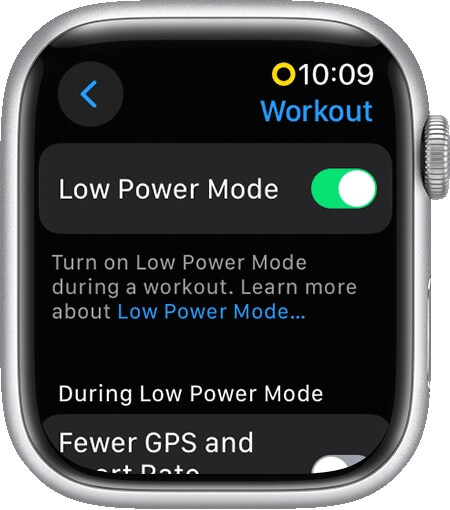 Use Low Power Mode in Workout on Apple Watch