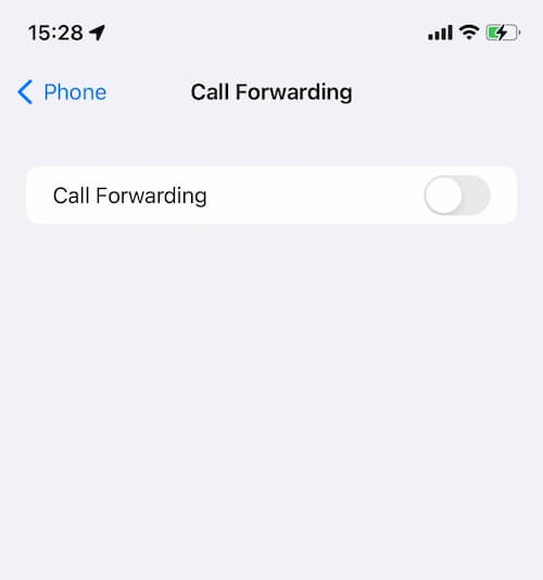 Turn off Call Forwarding