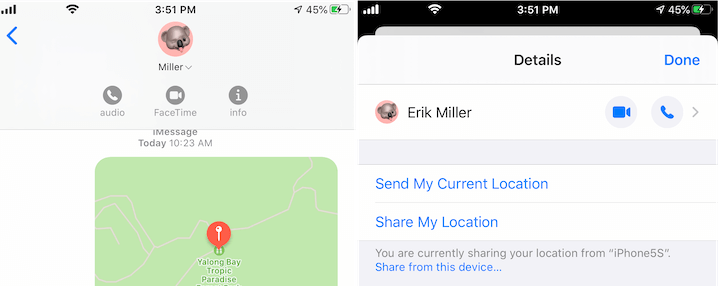 How to share location with Messages on iPhone?