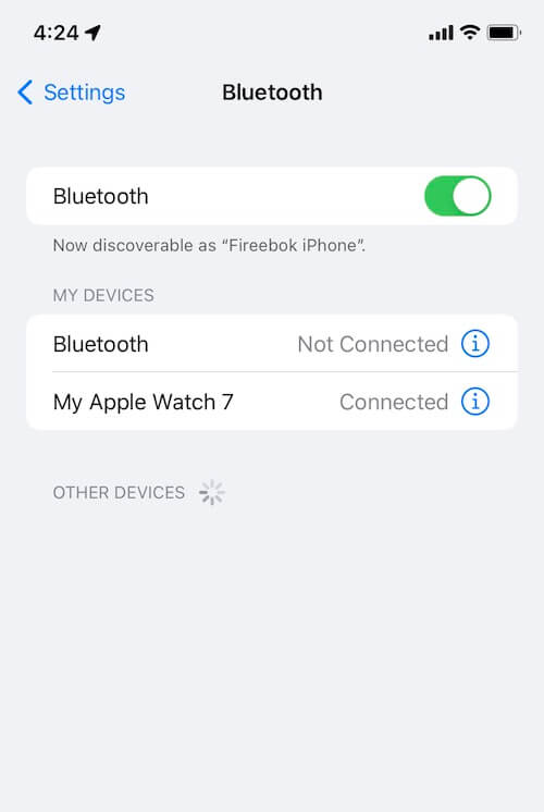 Disable Bluetooth on iPhone