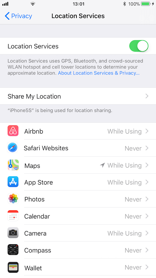 Turn Off iPhone Location Services