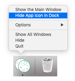 hide app icon in dock in Cookie Viewer