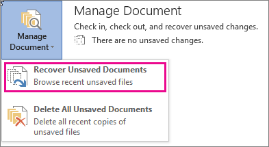 auto recover Microsoft document