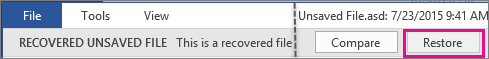 auto recover Microsoft word