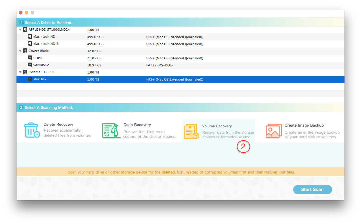 choose backup disk