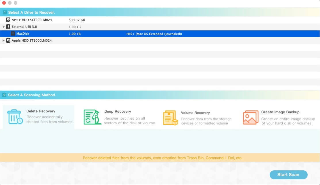 recover video from external disk with delete recovery