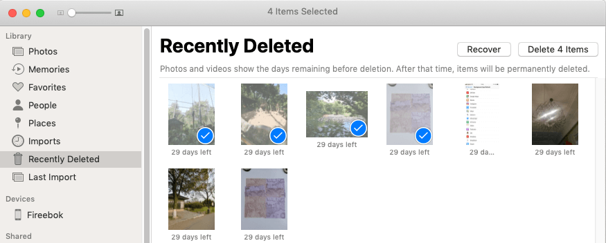 recently deleted photos mac