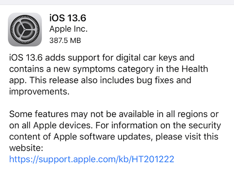 iOS13.6 update content