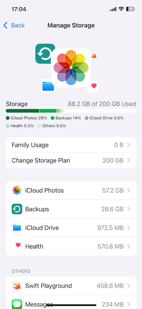 manage icloud backups