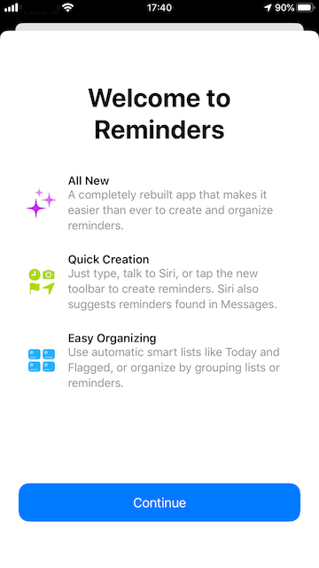 new reminder app on iPhone with iOS 13