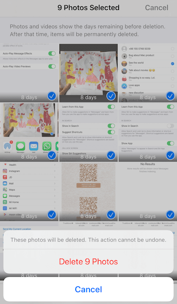 Remove Photos from iPhone Photos