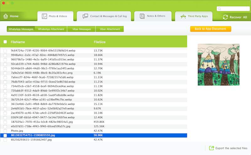 recover third party application inside data from iPhone