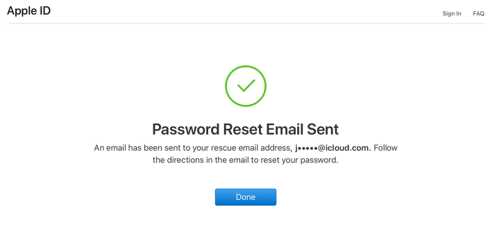 reset apple id passcode by email