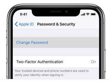 reset apple id passcode on iPhone