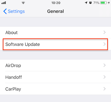 iPhone software update