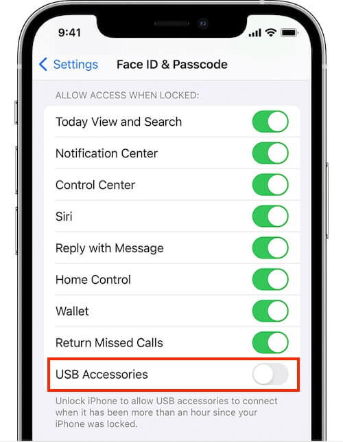 Allow iPhone access to USB accessories