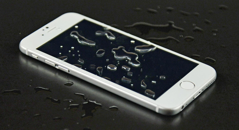 water on iphone screen