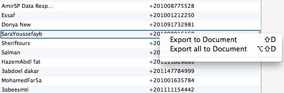 Exports iPhone Contacts