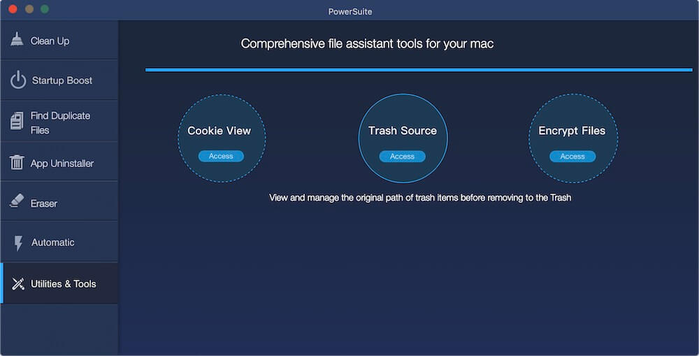 view the original file path of the trash item