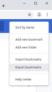 export chrome bookmark