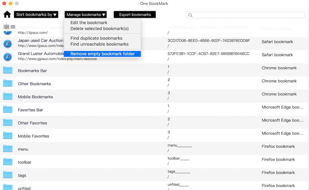 sync and merge bookmarks between multiple browsers