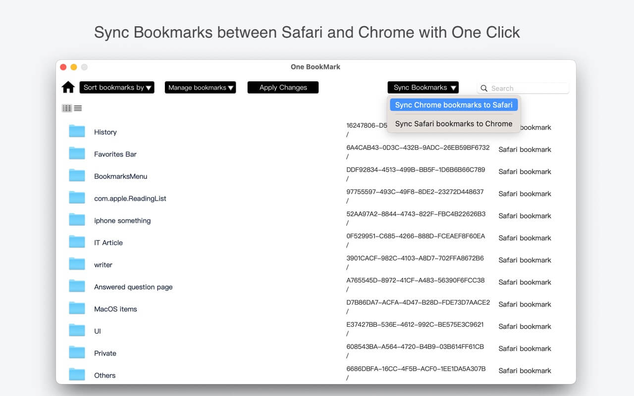 sync chrome and safari bookmarks