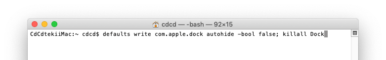 auto hide dock command