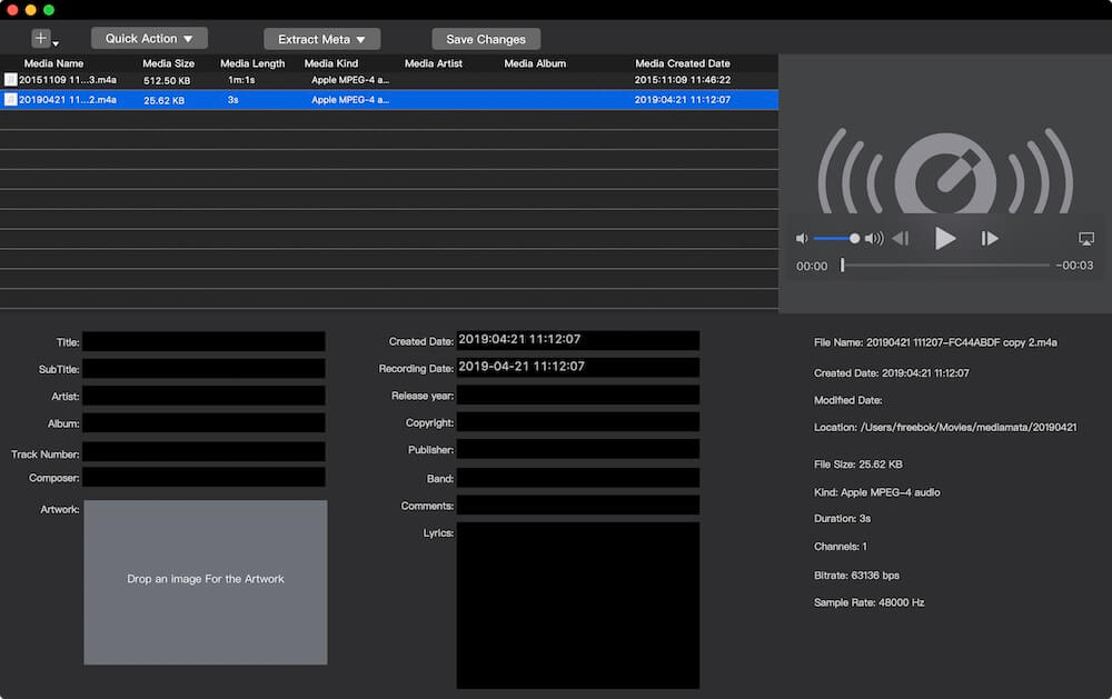 change voice memo date