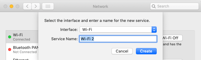 create new wifi connection