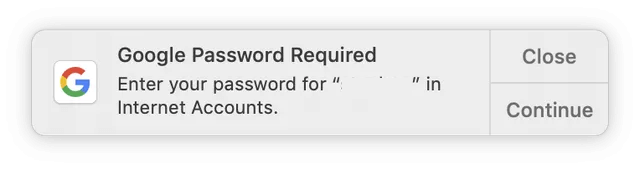 why does mac internet accounts always ask for password