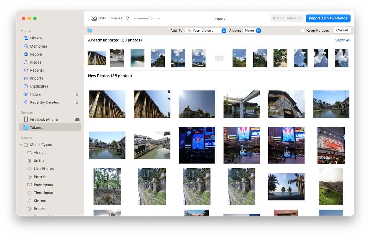 Import Google takeout photos into Apple Photos