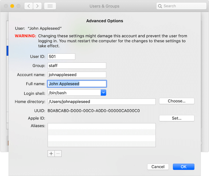 recover password for mac account