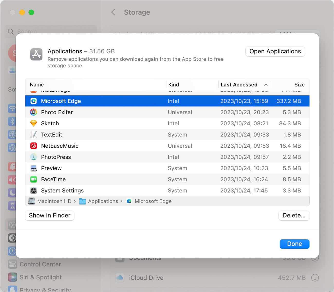 manage Mac application