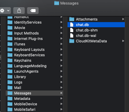 message data location on macOS