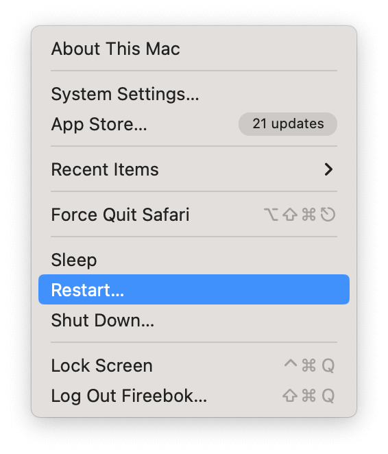 Restart Your Mac