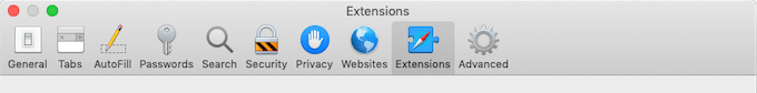 Check Safari Extensions