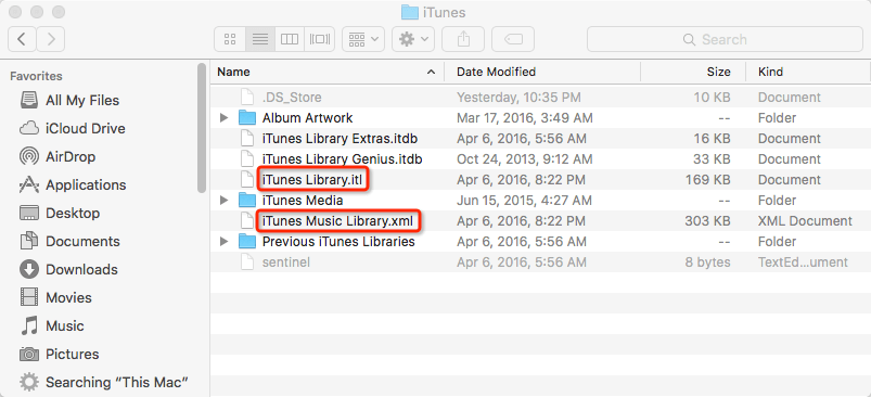 iTunes library folder