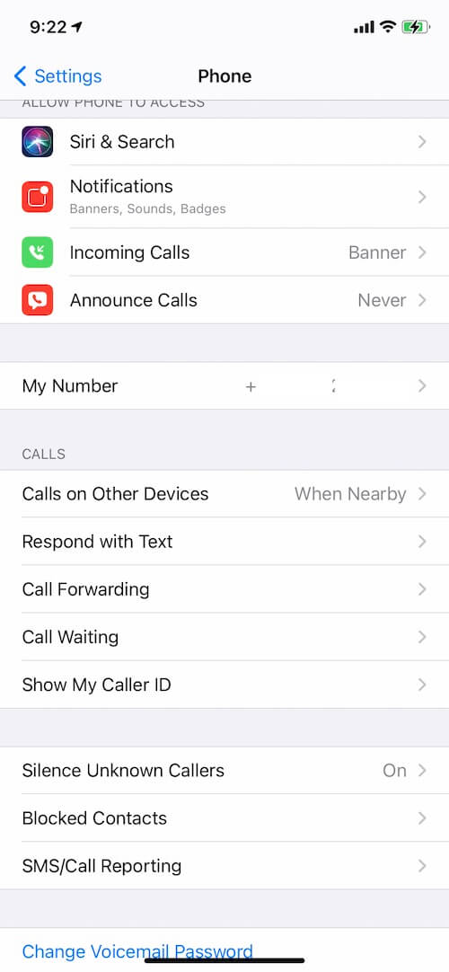 announcecalls on the iPhone