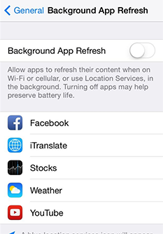 Disable Background App Refresh