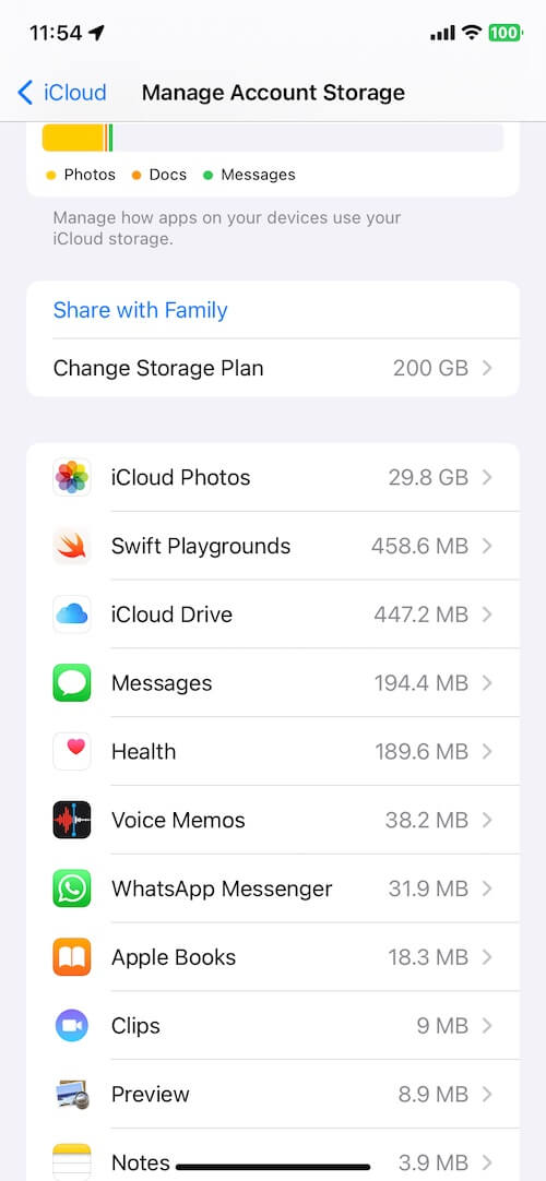 icloud storage space