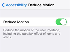 Turn on Reduce Motion