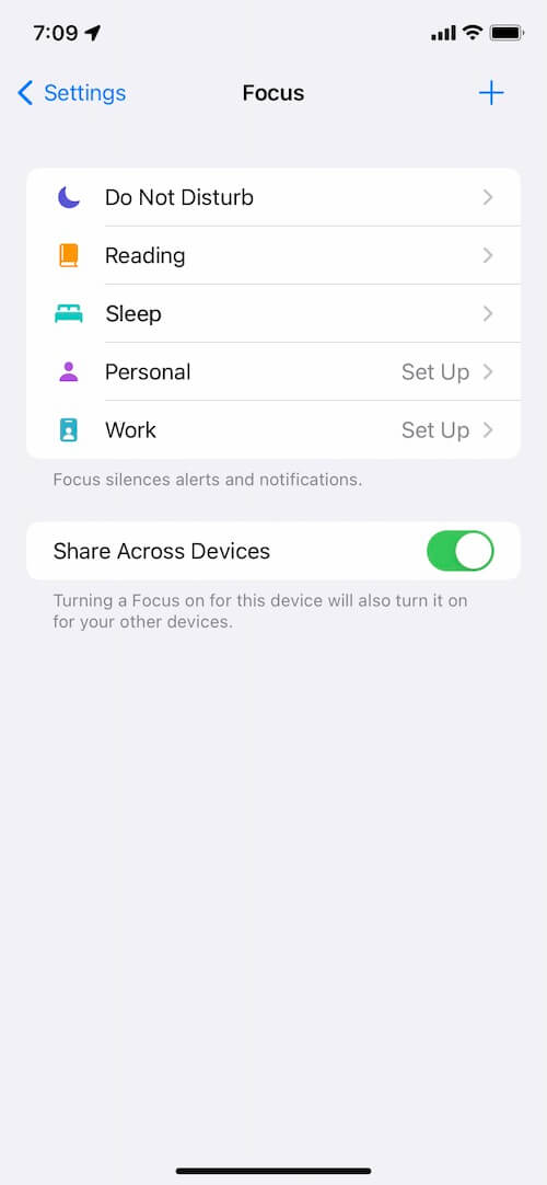 Turn off Share Across Devices