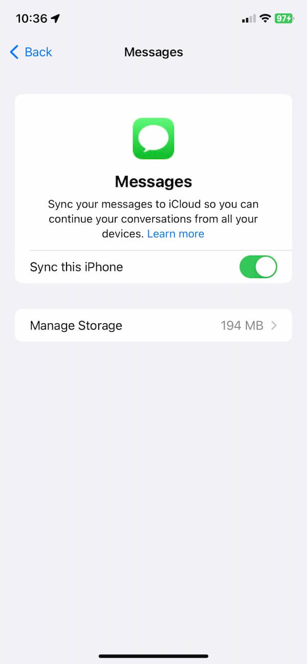 Sync iCloud Messages